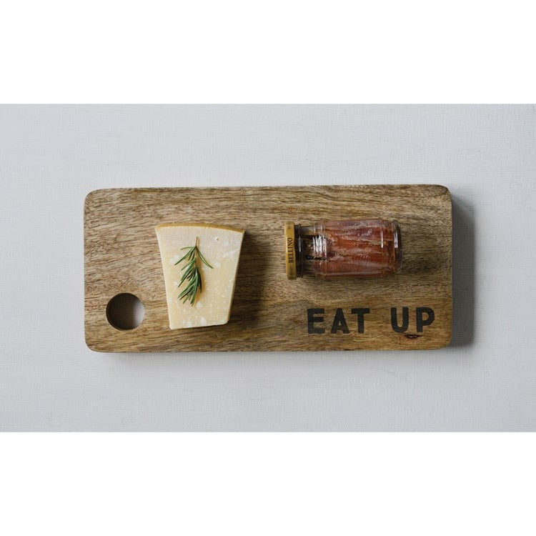 Mango Wood Cutting Board "Eat Up"