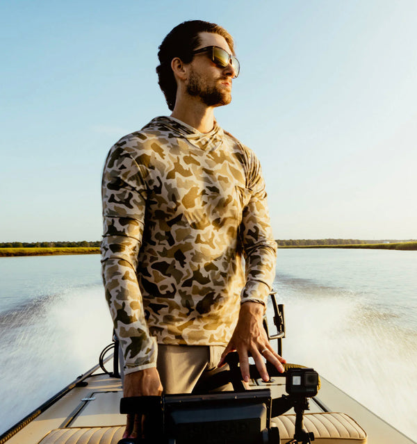 Men's Bamboo Lightweight Hoody Barrier Island Camo