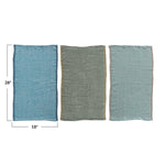 Woven Linen Tea Towel w/ Gingham Pattern, 3 Colors