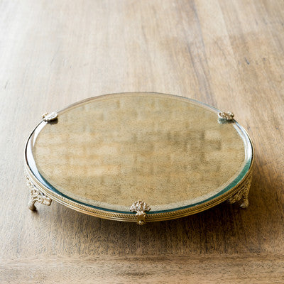 Antique Brass Trimmed Mirror Plateau HB1008
