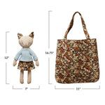 Cat Doll w/ Flowered Tote