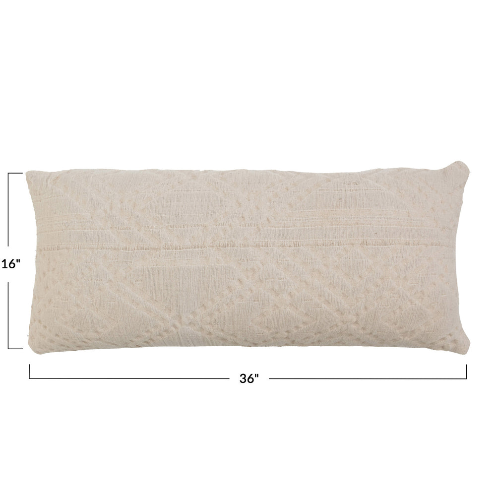 36" x 16" Woven Cotton Jacquard Lumbar Pillow