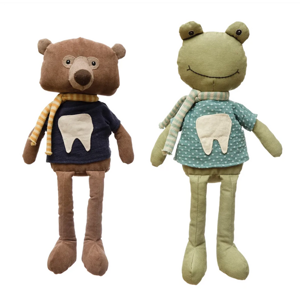 CREATIVE CO-OP FABRIC ANIMAL TOOTH FAIRY PILLOW