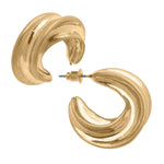 Eden Hoop Earrings in Worn Gold
