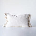 Woven Cotton Slub Lumbar Pillow w/ Tassels