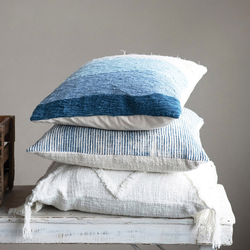 Stonewashed Woven Cotton Blend Slub Pillow