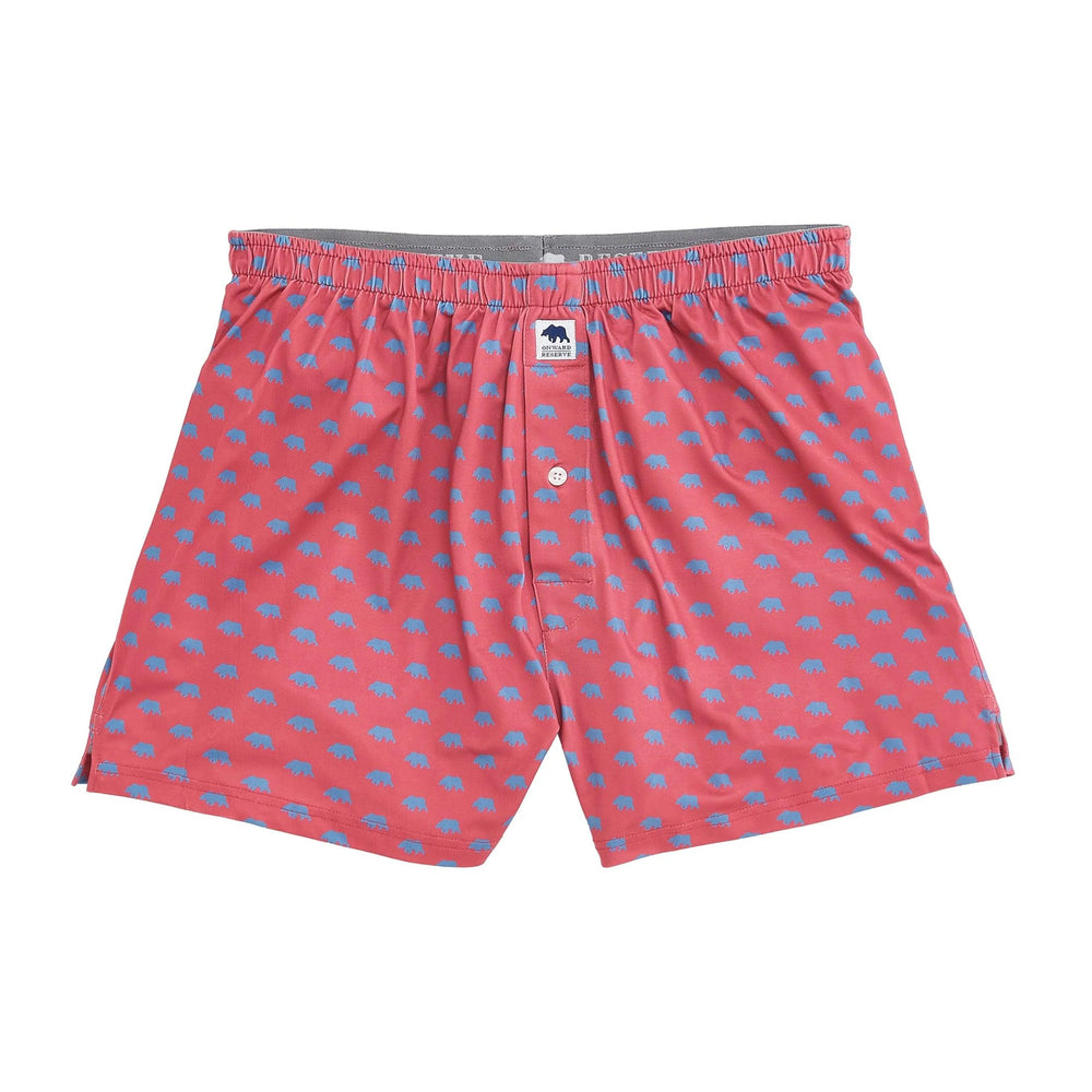 Bear Logo Performance Boxers - Mineral Red