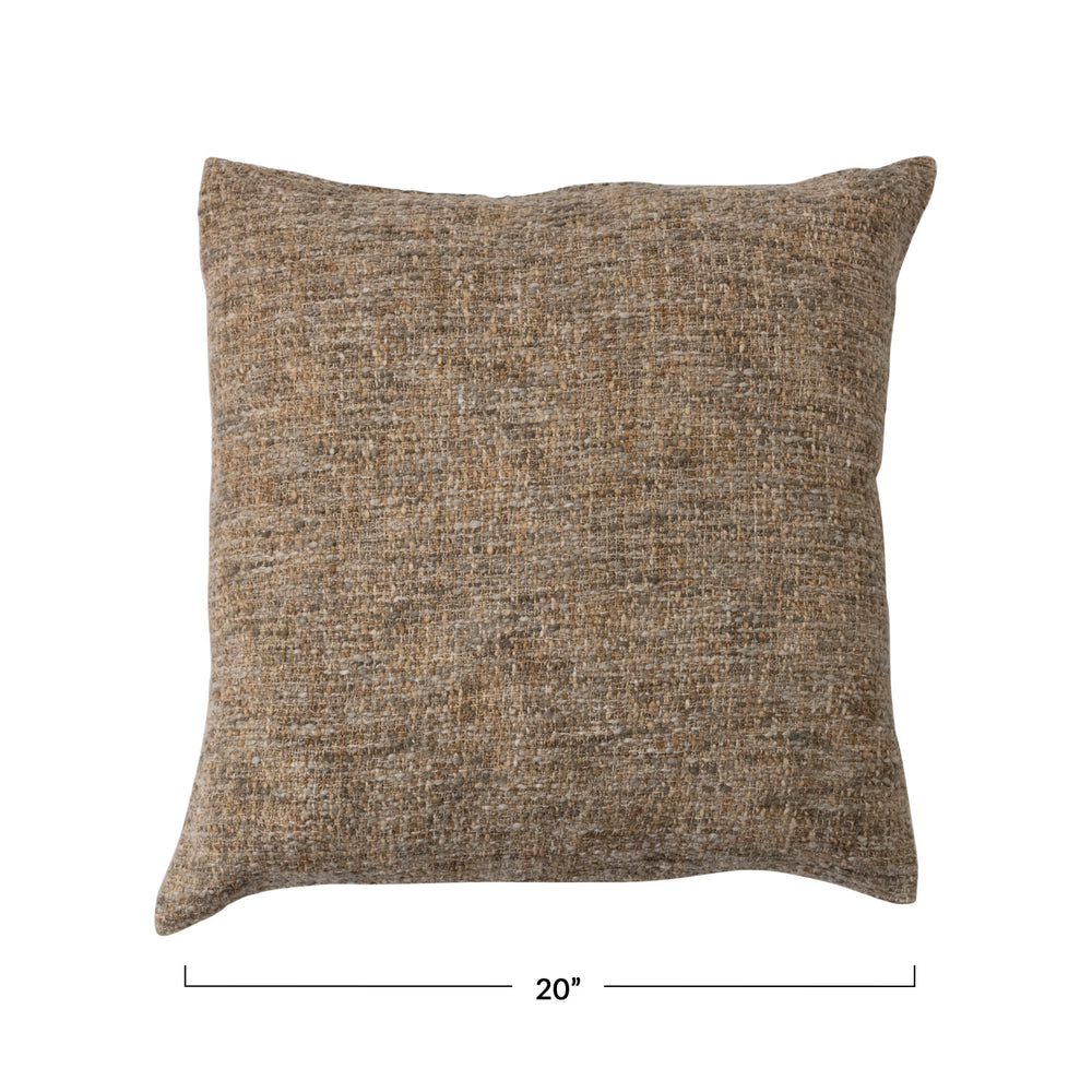 Square Melange Cotton Blend Bouclé Pillow