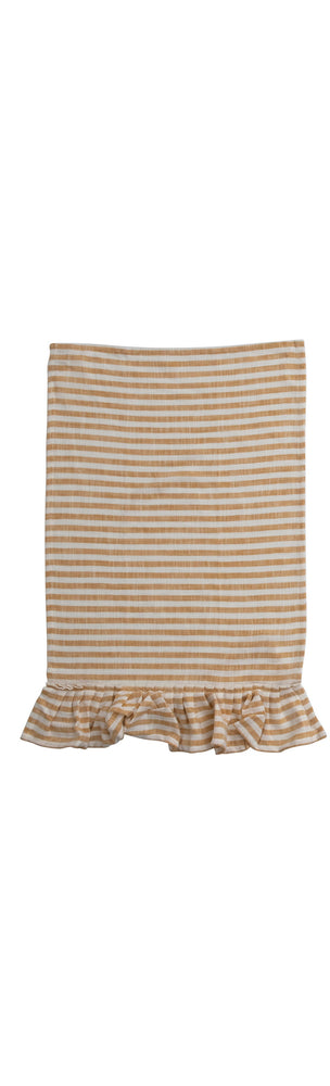 Cotton Striped Tea Towel with Ruffle, 3 Colors