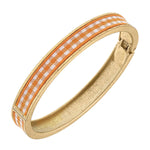 Makenzie Gingham Hinge Bangle in Orange