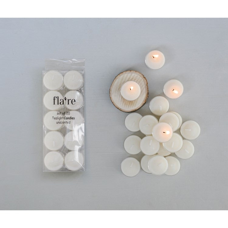 20 Tealight Candles Unscented