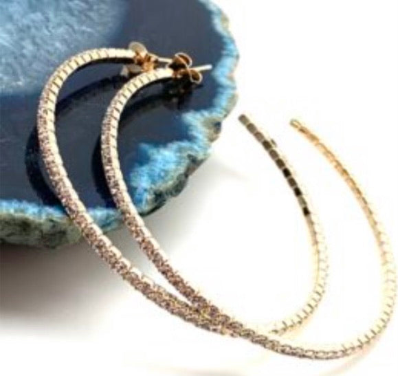 Pave Hoops: Gold