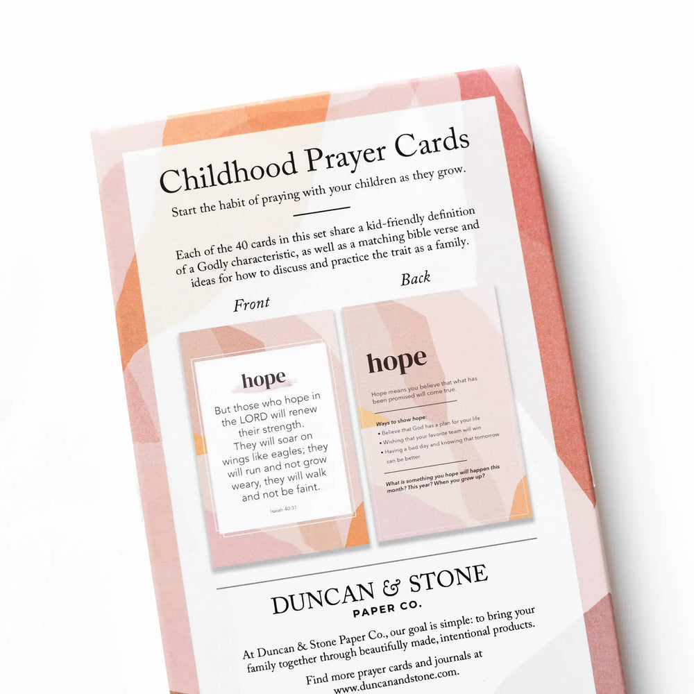 Childhood Prayer Cards | Bible Verse Cards for Kids