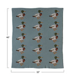 Cotton Knit Baby Blanket w/ Ducks