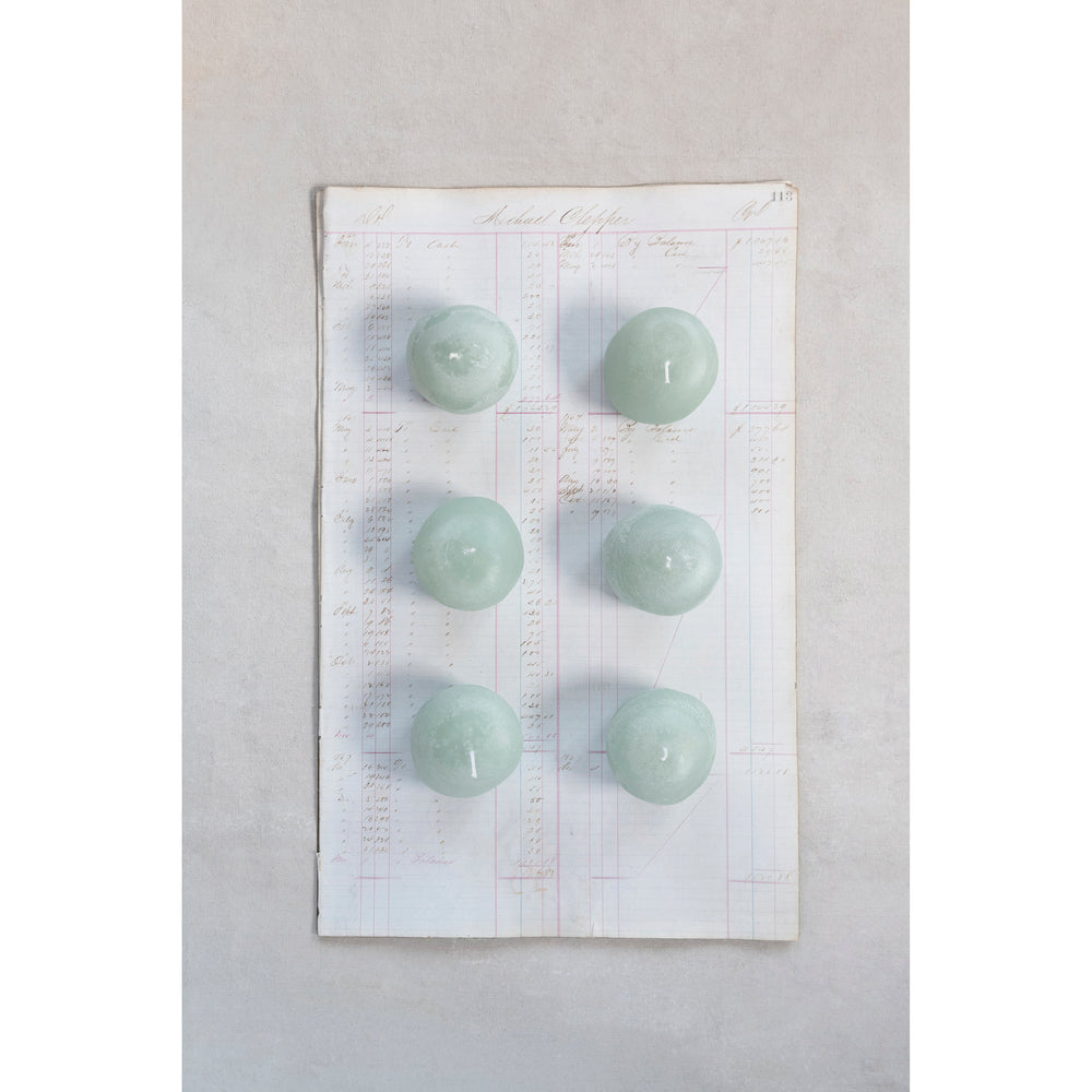 Unscented Stone Shaped Votive Candles in Box, Set of 6