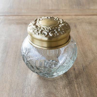 Antique Brass Pot Belly Jar