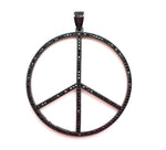 Pave Black Peace Sign