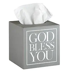 Sq Tissue Box Cover Grey Wht