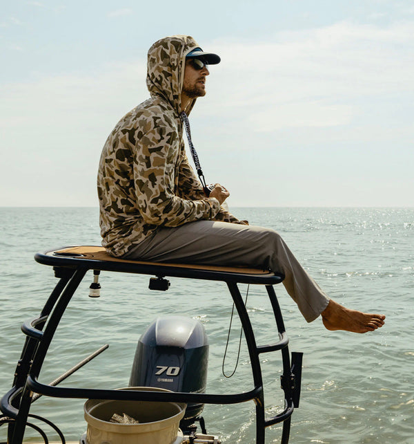 Men's Bamboo Lightweight Hoody Barrier Island Camo