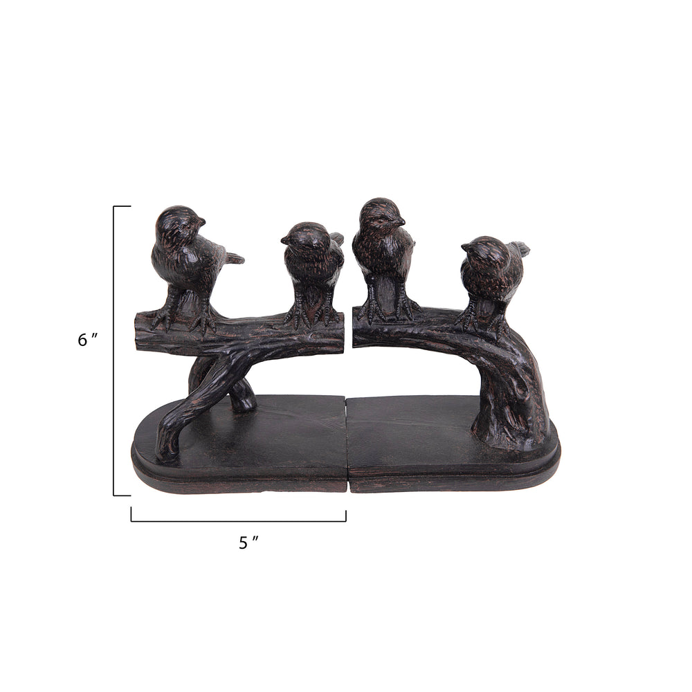 Bird on Branch Bookends, Set of 2