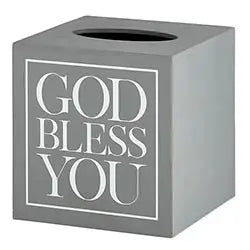 Sq Tissue Box Cover Grey Wht