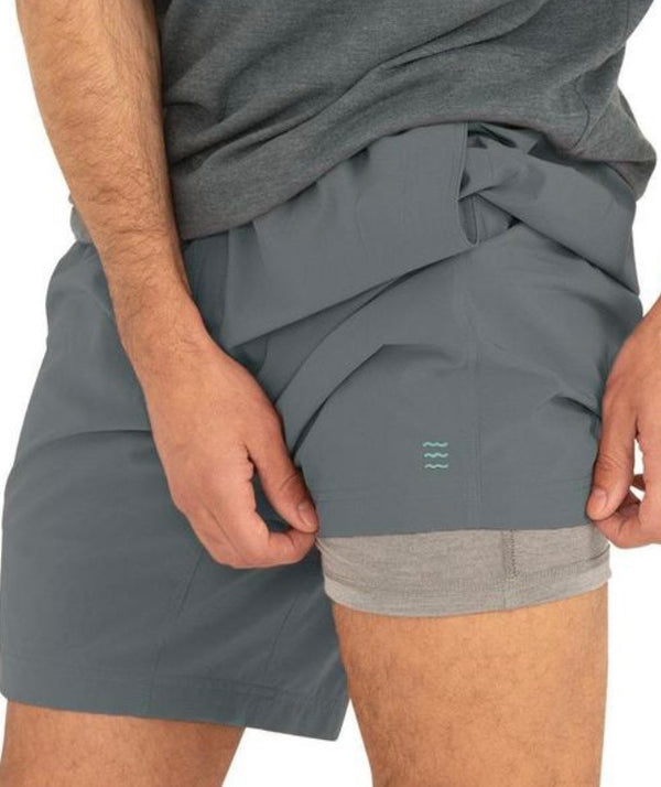 MEN'S LINED BREEZE SHORT - 7.5"- Blue Dusk