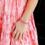 Danielle Raffia Hinge Bangle in Pink