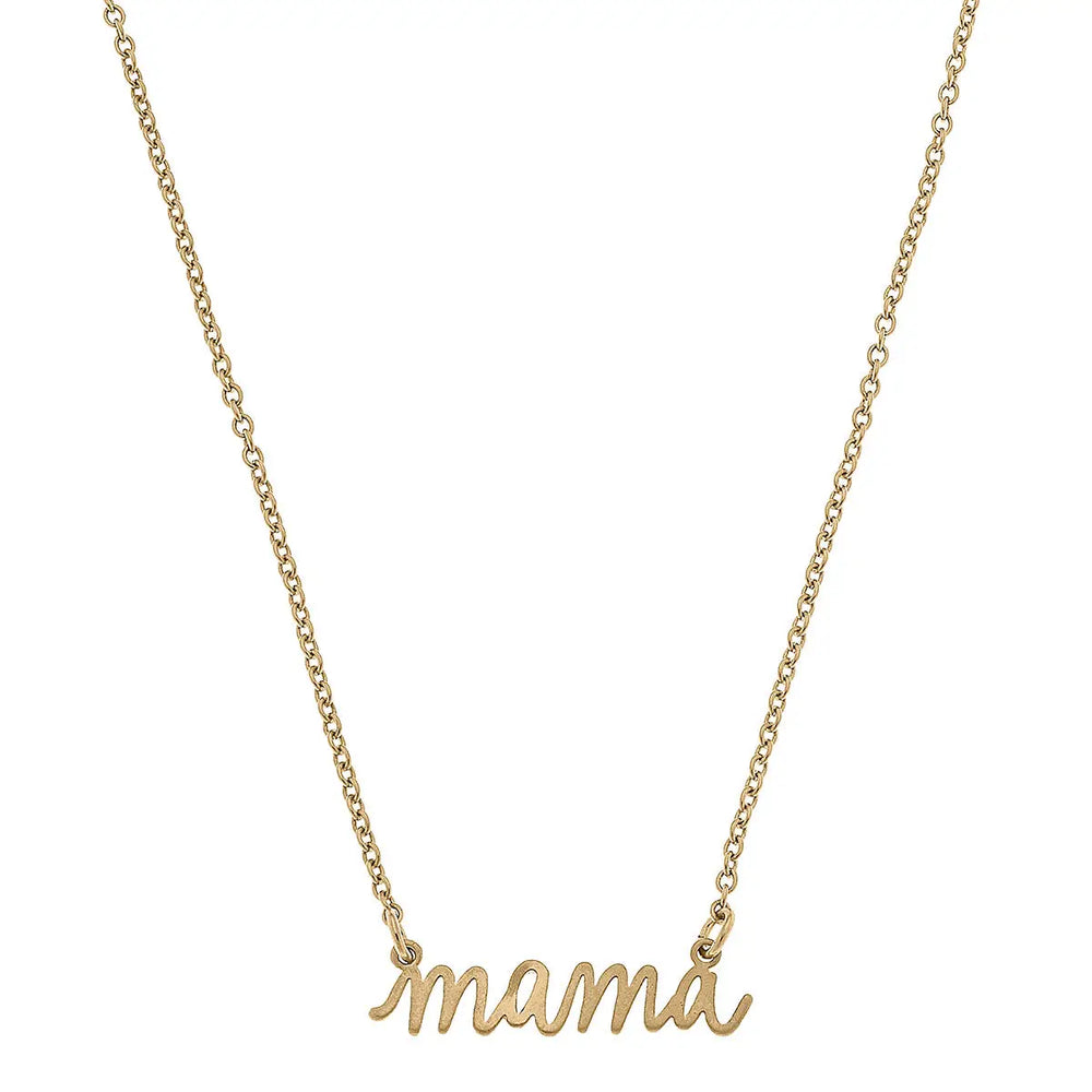 Julia Mama Delicate Chain Necklace in Worn Gold