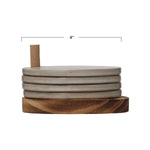 Stoneware Coasters w/ Wood Holder