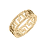Ryan Greek Keys Ring in Worn Gold, Size 8