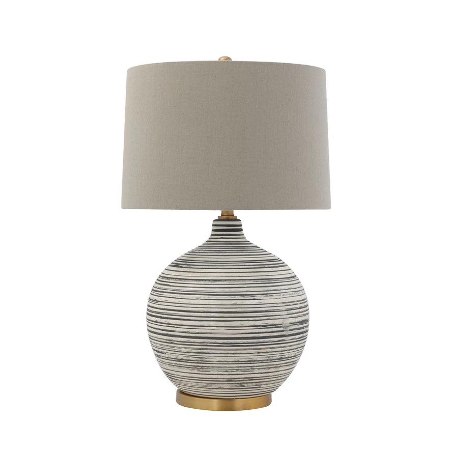Textured Table Lamp with Linen Shade
