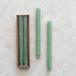 Unscented Hobnail Taper Candles in Box, Mint Color