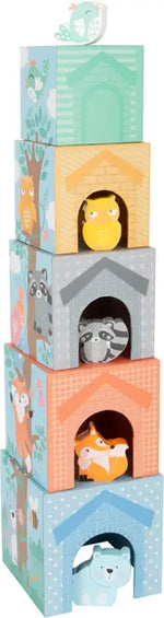 Small Foot Wooden Toys Pastel Animals Stacking Tower