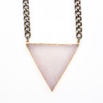 Druzy Triangle on Gold Chain